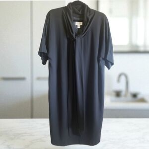 Talbots Dress Womans Black 14 Business Wool Lagenlook Professional Classy Midi